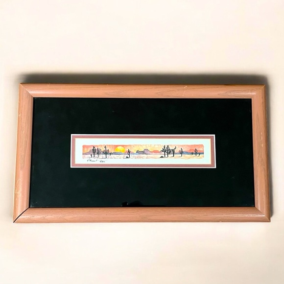 Paul Brent Desert Landscape Lithograph 1989 Pencil Signed Double Matted Framed - Picture 1 of 11
